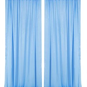 Cytdkve 2 Panels 4.8 Feet x 10 Feet Sky Blue Velvet-Like Wedding Backdrop Curtain Drapes, Silky Soft Window Curtains Panels for Wedding Ceremony Birthday Party Decorations