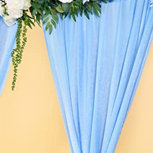 Cytdkve 2 Panels 4.8 Feet x 10 Feet Sky Blue Velvet-Like Wedding Backdrop Curtain Drapes, Silky Soft Window Curtains Panels for Wedding Ceremony Birthday Party Decorations