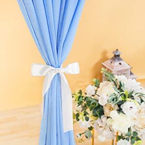 Cytdkve 2 Panels 4.8 Feet x 10 Feet Sky Blue Velvet-Like Wedding Backdrop Curtain Drapes, Silky Soft Window Curtains Panels for Wedding Ceremony Birthday Party Decorations