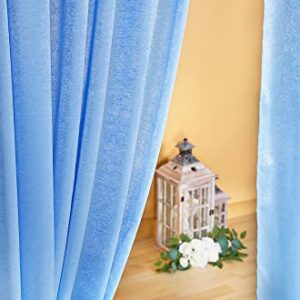 Cytdkve 2 Panels 4.8 Feet x 10 Feet Sky Blue Velvet-Like Wedding Backdrop Curtain Drapes, Silky Soft Window Curtains Panels for Wedding Ceremony Birthday Party Decorations