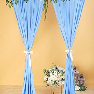 Cytdkve 2 Panels 4.8 Feet x 10 Feet Sky Blue Velvet-Like Wedding Backdrop Curtain Drapes, Silky Soft Window Curtains Panels for Wedding Ceremony Birthday Party Decorations