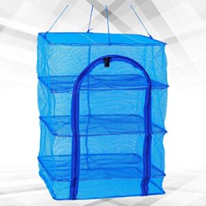SEWACC Pasta Drying Rack Drying Rack 4 Layer Meat Drying Net Folding Hanging Mesh Drying Net with Zipper Vegetable Fish Dishes Fruit Drying Net for Indoor Outdoor (45x66cm) Drying Rack Clothing