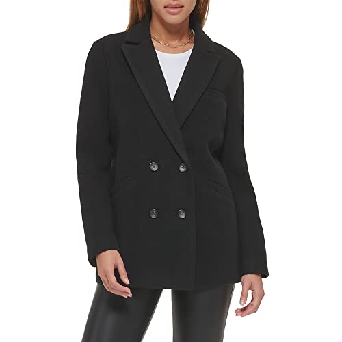 Levi's Women's Wool Blend Double Breasted Blazer, Black, Large