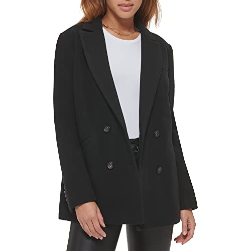 Levi's Women's Wool Blend Double Breasted Blazer, Black, Large