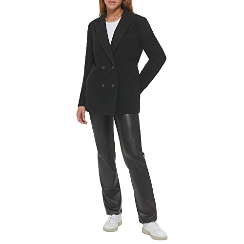 Levi's Women's Wool Blend Double Breasted Blazer, Black, Large