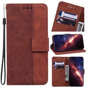 natumax phone cover wallet folio case for oppo a33, premium pu leather slim fit cover for oppo a33, 2 card slots, horizontal viewing stand, comfortably take, brown