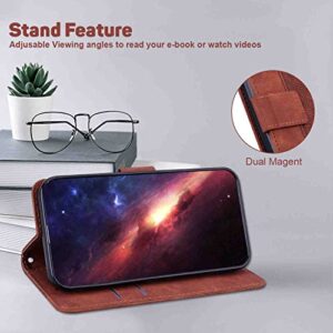 NATUMAX Phone Cover Wallet Folio Case for Oppo A33, Premium PU Leather Slim Fit Cover for Oppo A33, 2 Card Slots, Horizontal Viewing Stand, Comfortably take, Brown