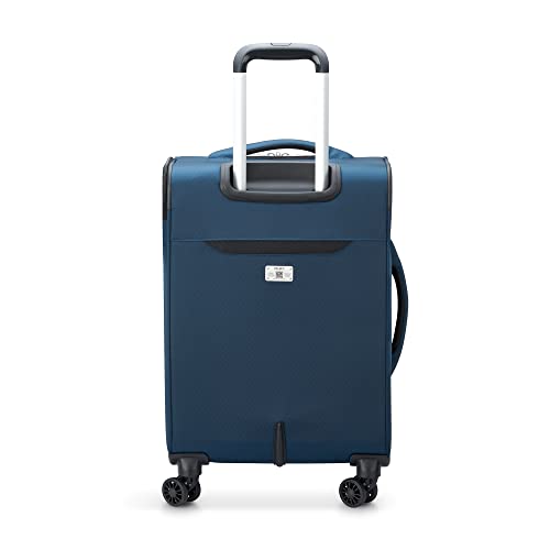 DELSEY Paris Sky Max 2.0 Softside Expandable Luggage with Spinner Wheels, Blue, Carry-on 21 Inch