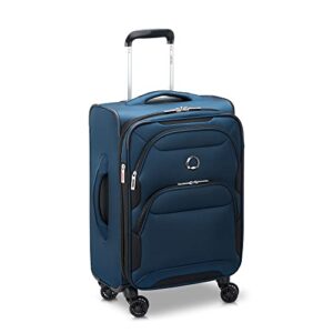 DELSEY Paris Sky Max 2.0 Softside Expandable Luggage with Spinner Wheels, Blue, Carry-on 21 Inch