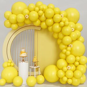 Yellow Balloons 100pcs Yellow Balloon Garland Arch Kit 5/10/12/18 Inch Different Sizes Yellow Matte Latex Balloon for Sunflower Balloons Arch Honey Bee Baby Shower Birthday Party Wedding Decorations