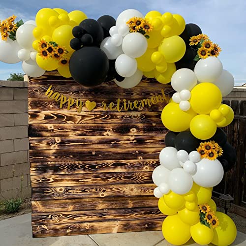 Yellow Balloons 100pcs Yellow Balloon Garland Arch Kit 5/10/12/18 Inch Different Sizes Yellow Matte Latex Balloon for Sunflower Balloons Arch Honey Bee Baby Shower Birthday Party Wedding Decorations