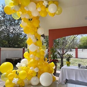 Yellow Balloons 100pcs Yellow Balloon Garland Arch Kit 5/10/12/18 Inch Different Sizes Yellow Matte Latex Balloon for Sunflower Balloons Arch Honey Bee Baby Shower Birthday Party Wedding Decorations