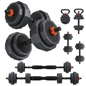 lusper adjustable weights dumbbells set, 44lbs free weights with 3 modes, weights set fitness exercise, home gym workouts for men and women