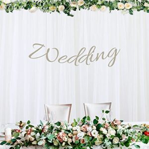 Sheer Backdrop Curtains White Tulle Backdrop Curtain for Parties Wedding White Backdrop Curtain for Birthday Party Baby Shower Photos Background Drape 30ft x 10ft(5ft x 10ft, 6 Panels)