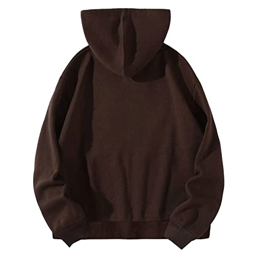 NUFIWI Women Graphic Printed Oversized Y2K Sweatshirt Zip Up Long Sleeve Hoodies Aesthetic Jacket Streetwear with Pockets(Fly Brown,Medium)