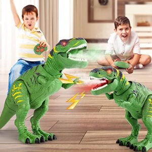 fanury dinosaur toys for kids 3-5 - upgraded 2.4g remote control dinosaur toys for kids 5-7 - roaring t-rex robot toy with led lights- electronic walking dinosaur toys for 3+ years old boys girls
