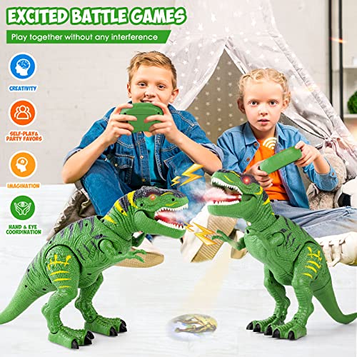 FANURY Dinosaur Toys for Kids 3-5 - Upgraded 2.4G Remote Control Dinosaur Toys for Kids 5-7 - Roaring T-Rex Robot Toy with LED Lights- Electronic Walking Dinosaur Toys for 3+ Years Old Boys Girls