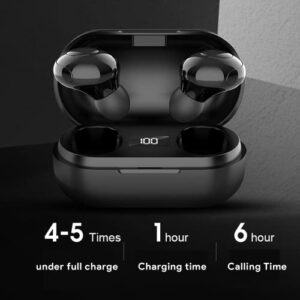 miumiupop Wireless Earbuds T8 Button Control with LED Display Headset with Charging Case Deep Bass Earphones Built in Mic Light-Weight HD Stereo Ear Buds for Sports