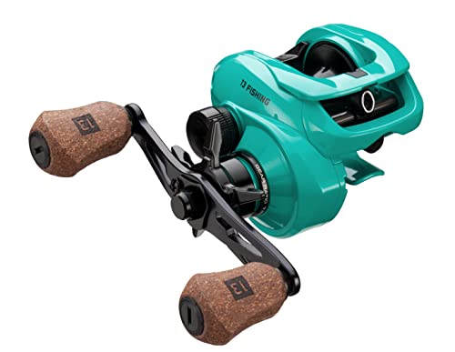 13 FISHING - Modus TX2 Baitcast Reel - 7.3:1 Gear Ratio - Right Hand Retrieve (Salt+Fresh) - MODTX2-7.3-RH, Seafoam Green