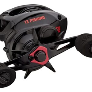 13 FISHING - Inception G2 Baitcast Reel - 7.3:1 Gear Ratio - Left Hand Retrieve (Fresh) - ING2-7.3-LH, Black