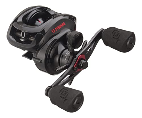 13 FISHING - Inception G2 Baitcast Reel - 7.3:1 Gear Ratio - Left Hand Retrieve (Fresh) - ING2-7.3-LH, Black