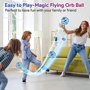 Flying Orb Ball Toy 2023 Upgraded, Hover Orb Ball with Lights, Hand Controlled Flying Spinner Mini Drone Ball, Magic Boomerang Ball Drone, Cool Toys Birthday Gift for Kids Adults Indoor Outdoor (Blue)