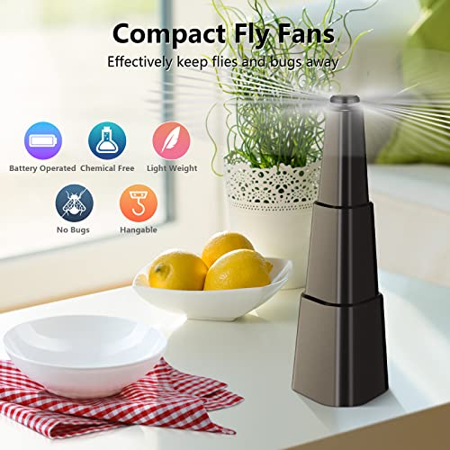 Fly Fans for Tables, Fly Fan for Outdoor Tables, Fly Repellent Outdoor Indoor Keep Flies Away, Portable Table Top Fly Spinner for Home Party Picnic