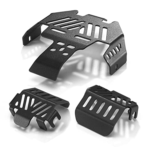 1/10 RC Chassis Armor Set for TRX-4 Car, Stainless Steel Skid Plate for TRAXXAS TRX4 Sport Body (Podwer Spray), Link Shock Axle Protector for Bronco K5 Blazer Defender 92076-4 82046-4