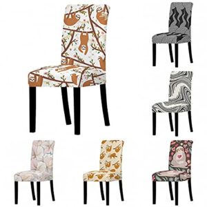 Flower Animal Dining Chair Cover Elastic Chair Cover Office Restaurant Home Restaurant Anti-Dirty Removable Chair Cover CD4 4PCS