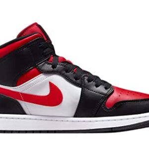 Nike Men's Air Jordan 1 Mid Sneaker, White/Black-red, 10