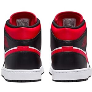 Nike Men's Air Jordan 1 Mid Shoes, White/Black-red, 8.5