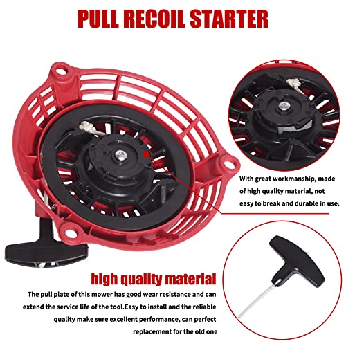 Gashwer Recoil Starter Pull Start Compatible with Honda GC 130/160 GCV 130/160 4hp 5hp 6hp 6.5hp EN2000 Hru19 GC135 GC160 Parts Generator Engine Motor Replace 28400-Zl8-023ZA RED