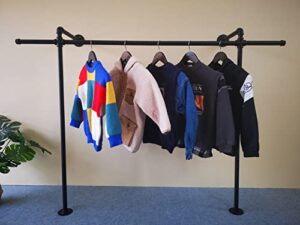 anynice industrial pipe clothing rack,industrial clothing rack, clothing rods for hanging clothes,clothes rack,wall mounted garment rack (58.7" w x 14.4" d x43.3 h, any-bf11)