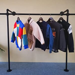 Anynice Industrial Pipe Clothing Rack,Industrial Clothing Rack, Clothing Rods for Hanging Clothes,Clothes Rack,Wall Mounted Garment Rack (58.7" W x 14.4" D x43.3 H, ANY-BF11)