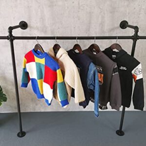 Anynice Industrial Pipe Clothing Rack,Industrial Clothing Rack, Clothing Rods for Hanging Clothes,Clothes Rack,Wall Mounted Garment Rack (58.7" W x 14.4" D x43.3 H, ANY-BF11)