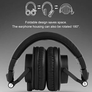 DJ Headphones Over Ear Headphones Detachable Professional Foldable Comfortable 50mm Drivers for Sound Engineers