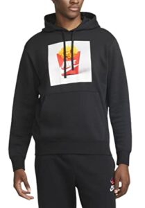 nike sportswear men's brushed-back pullover hoodie (as1, alpha, l, regular, regular, standard, black, large)