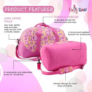 Emily Rose Dance Kids Duffle Bag, Girls Duffle Bag for Kids, Pink Kids Travel Bag, Toddler Dance Bag Girls, Gymnastics Bag, Ballet Bag, Weekender Bag, Sleepover Bag, Overnight Bags, Kids Gym Bag