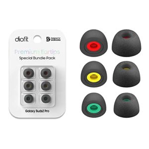 diofit/Galaxy Buds2 Pro Eartips Compatible for Samsung (PU Foam Black(SML))