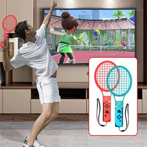 BRHE Nintendo Switch Sports Accessories Bundle10 in 1 Family Accessories Kit for Switch Sports Games:Tennis Rackets,Golf Clubs for Mario Golf Super Rush,Soccer Leg Straps,Sword Grips for Chambara Game