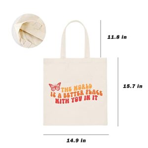 Haukea Canvas Tote Bag for Women Aesthetic Cute Tote Bags Inspirational Gifts for Women Beach Bags Reusable Grocery Bags