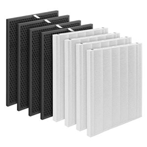 gokbny 116130 true hepa replacement filter h compatible with winix 5500-2 purifier and models am80, 4-set include 4×true hepa filters + 4×activated carbon filters