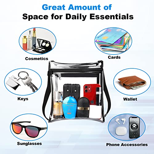 Youshuo Clear Bag Stadium Approved - Clear Purse with Inner Pocket for Concerts, Festivals, Sports Events