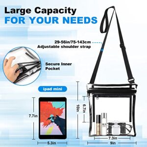 Youshuo Clear Bag Stadium Approved - Clear Purse with Inner Pocket for Concerts, Festivals, Sports Events