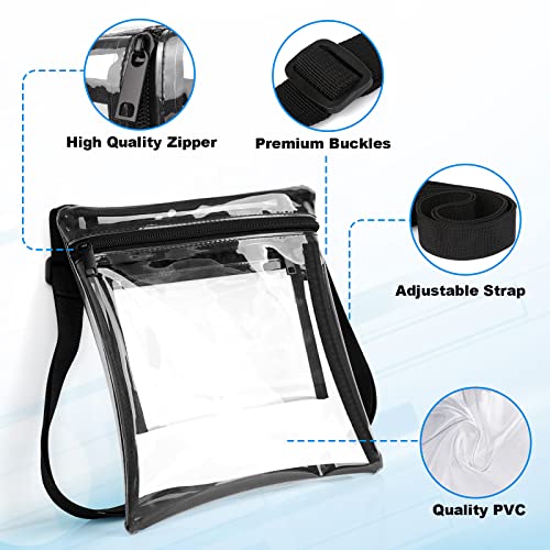 Youshuo Clear Bag Stadium Approved - Clear Purse with Inner Pocket for Concerts, Festivals, Sports Events