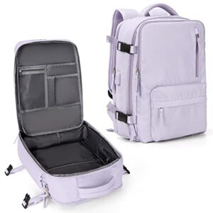 wonhox large travel backpack women, carry on backpack,hiking laptop backpack waterproof outdoor sports rucksack casual daypack (purple)