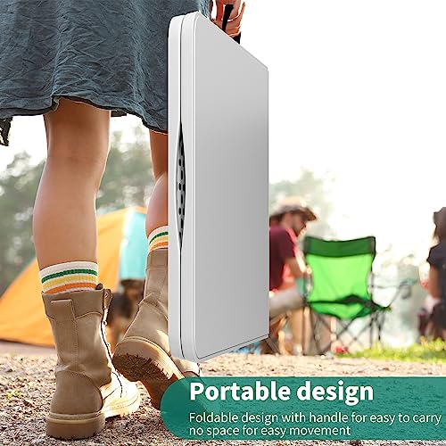 YITAHOME Folding Tables Heavy Duty Folding Table 6ft with Carrying Handle Plastic Fold up Table for Outdoor Camping Picnic Parties/Indoor Events White