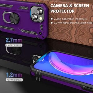 ADDIT Phone Case for iPhone 13 Mini Case Purple iPhone 13 Mini Phone Case for Women Girl,with Magnetic Car Mount Ring Stand Cover for iPhone 13 Mini 5.4" - Purple