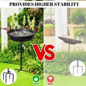 28In Freestanding Birdbaths Bowl Outdoor, Free Standing Garden Bird Bath Bird Feeder Bowl with Metal Stake, Detachable Decoration Spa Birdfeeder for Garden Patio Yard Lawn, 4 Spiky Feet (Free)