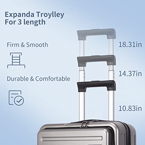 TydeCkare Luggage Sets 3 Piece (20/24/28) ABS+PC Suitcase Hardshell Lightweight Carry Ons with TSA Lock & Spinner Silent Wheels, Convenient for Trips, Gray